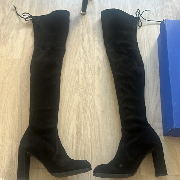 STUART WEITZMAN- Hiline Suede Over-The-Knee Boots - Picture 8 of 14